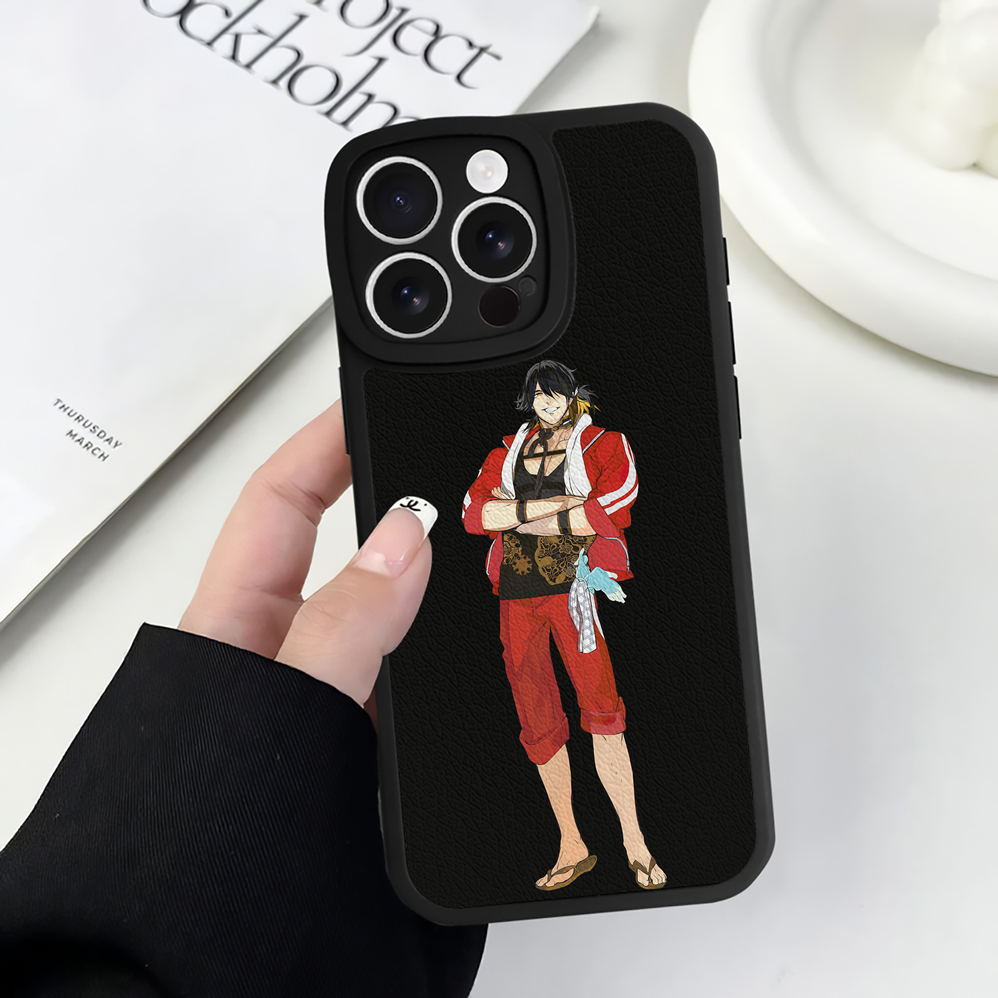 （画像用） 刀剣乱舞 Touken Ranbu 【iPhone 16シリーズ対応】シリコンスマホケース（レザー調） 材質：シリコン